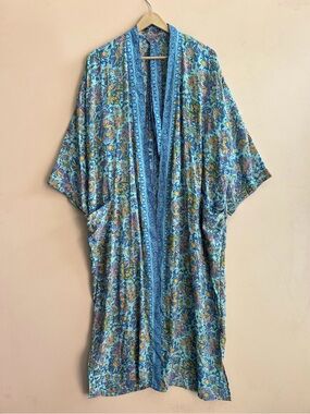 New Recycled Saree Silky Kimono OS